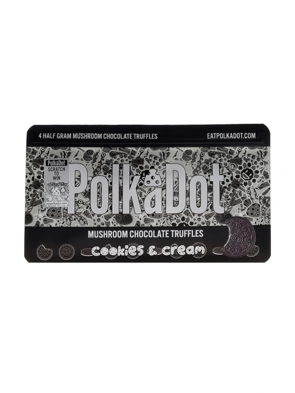 Cookies & Cream Polkadot Mushroom Chocolate Truffles 4 Half Gram